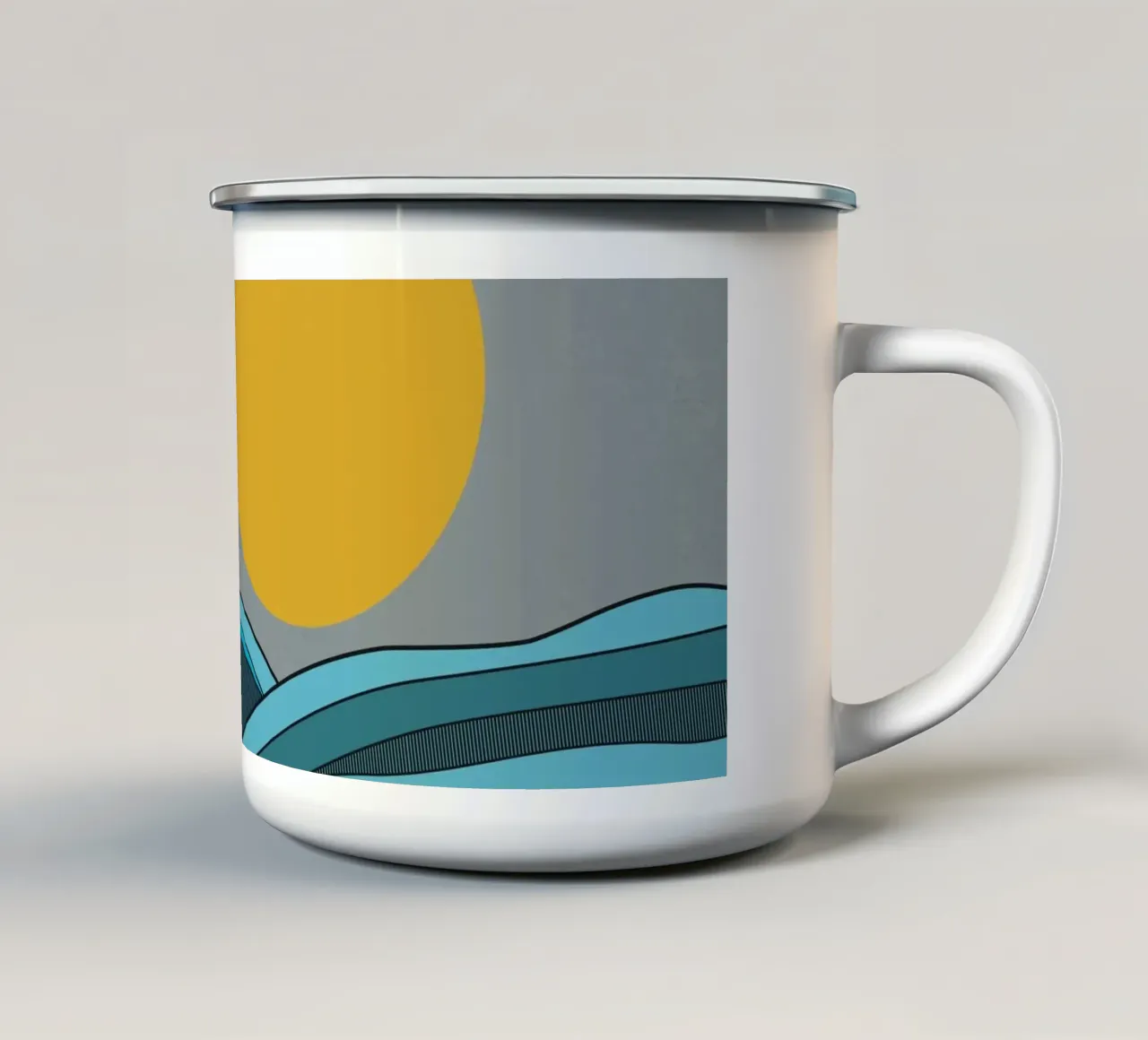 The Ocean, Waves and Sun tazza in smalto da Petra Lang - Design