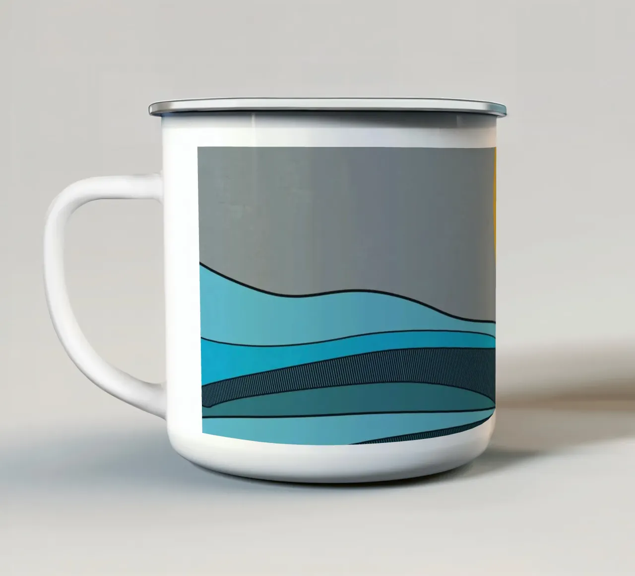 The Ocean, Waves and Sun tazza in smalto da Petra Lang - Design