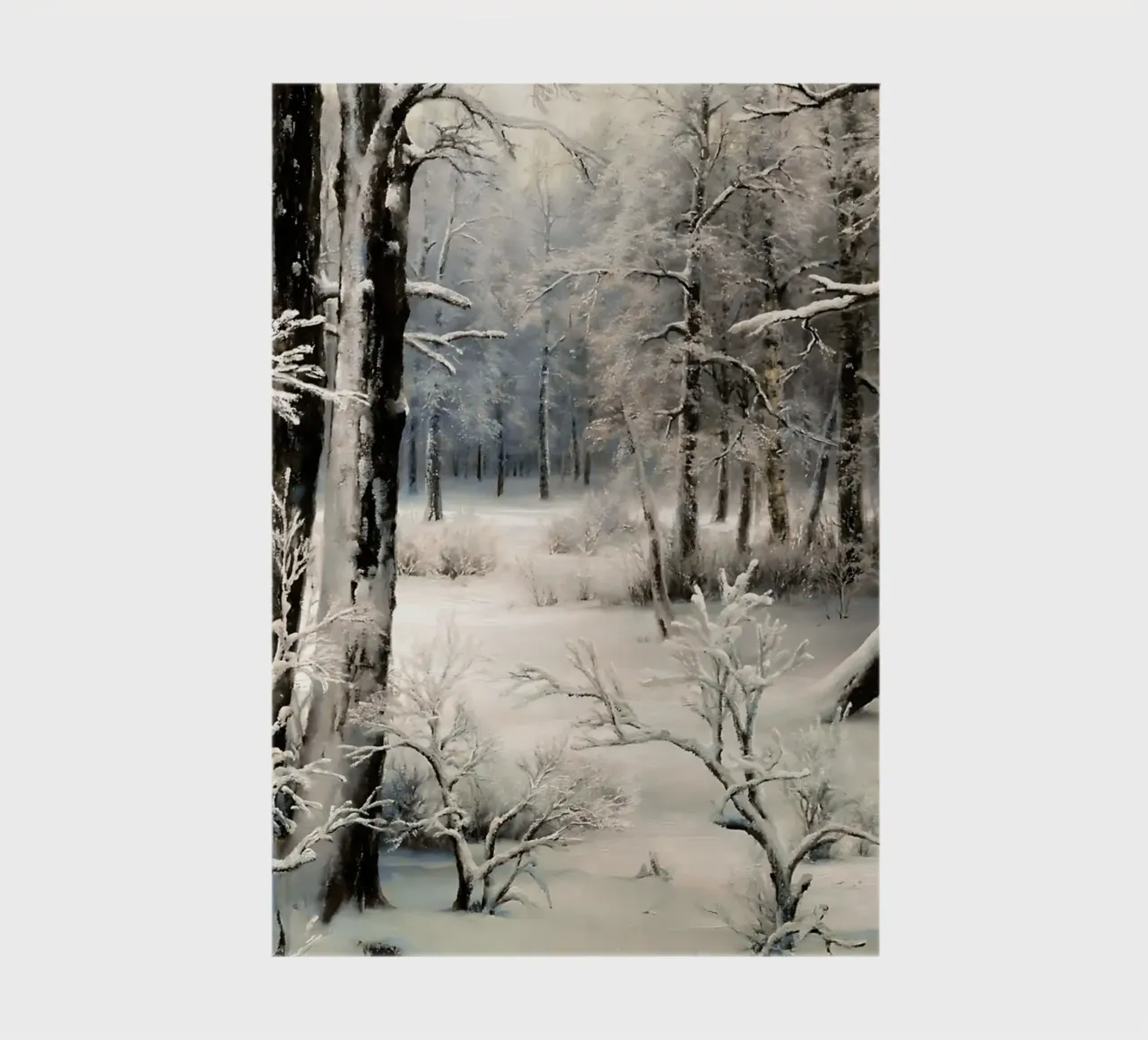 Enchanting winter forest with snow-covered trees in silence notebook by Christmas Vibes 2025
