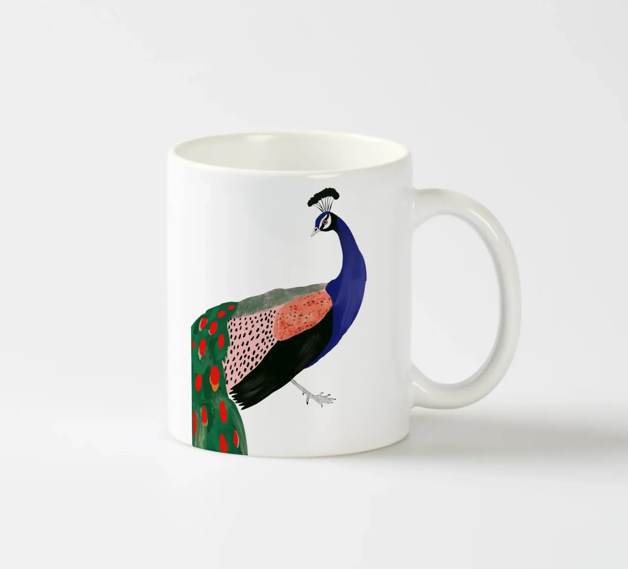 Beautiful Peacock Sticker, Apparel ceramic mug by ArtsySesta