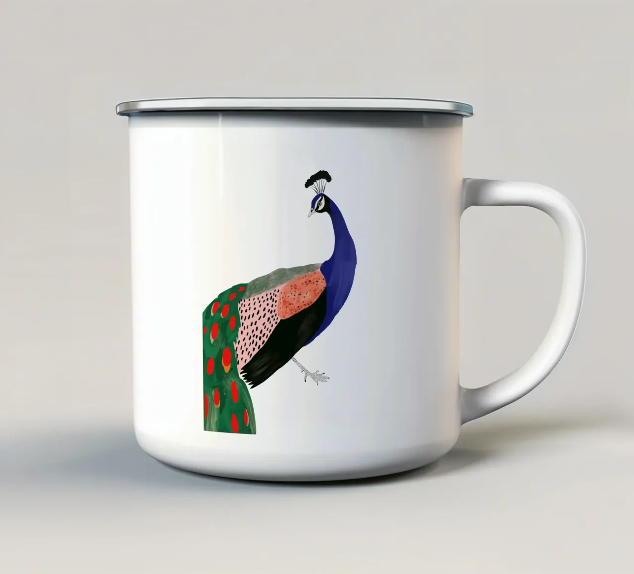 Adesivo di un bel pavone, abbigliamento tazza in smalto da ArtsySesta