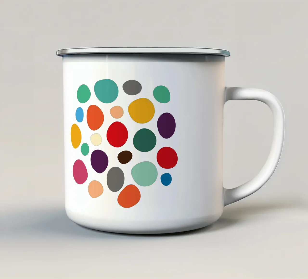 Ciottoli astratti colorati tazza in smalto da Petra Lang - Design