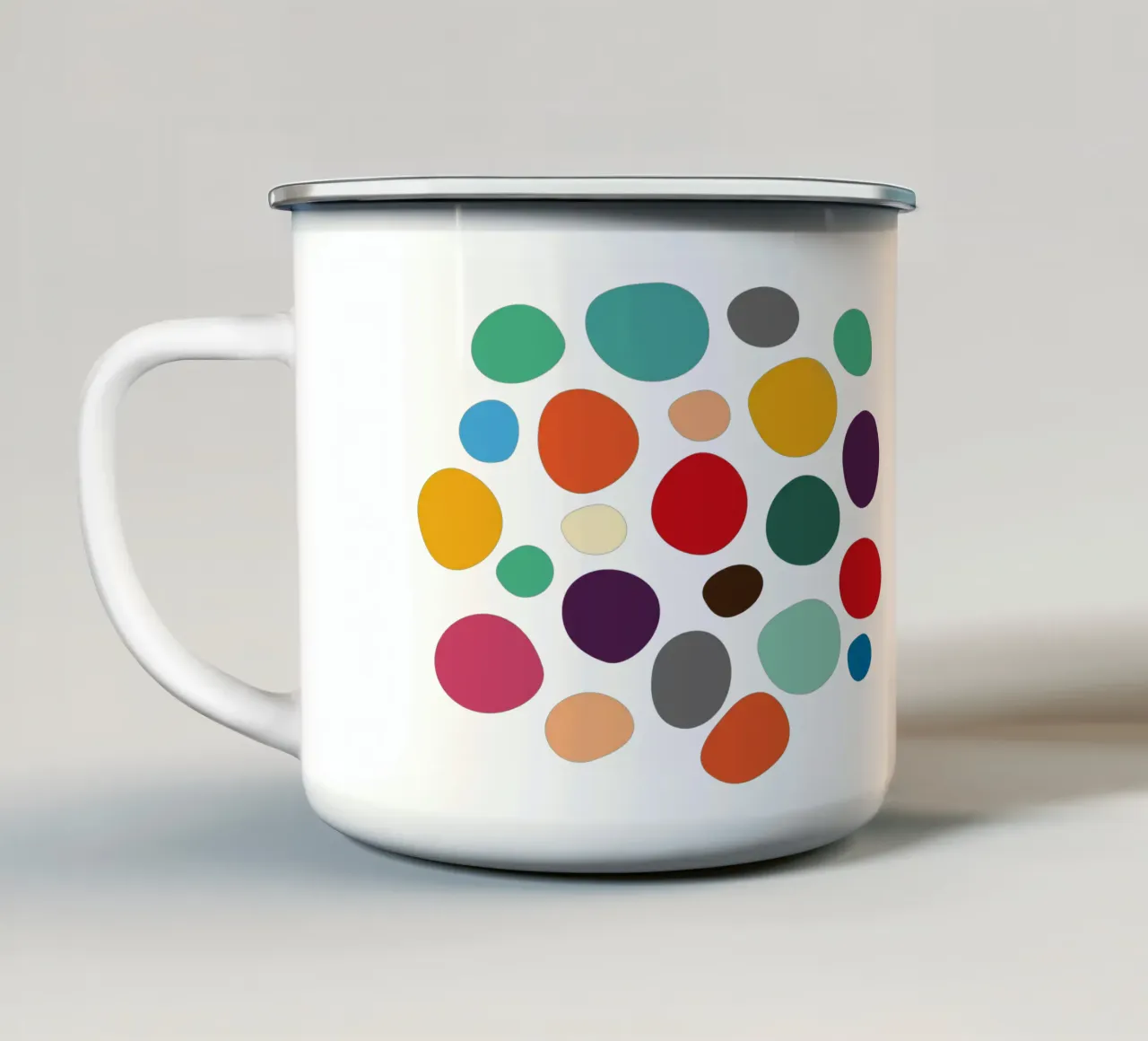 Ciottoli astratti colorati tazza in smalto da Petra Lang - Design