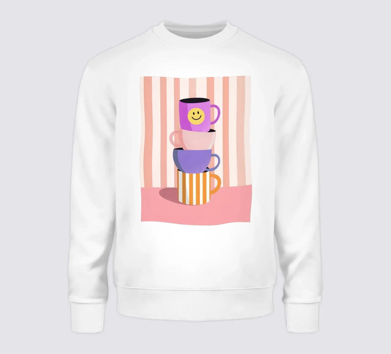 Stacked Smiley Mugs felpa da Vibrant Berry Studio