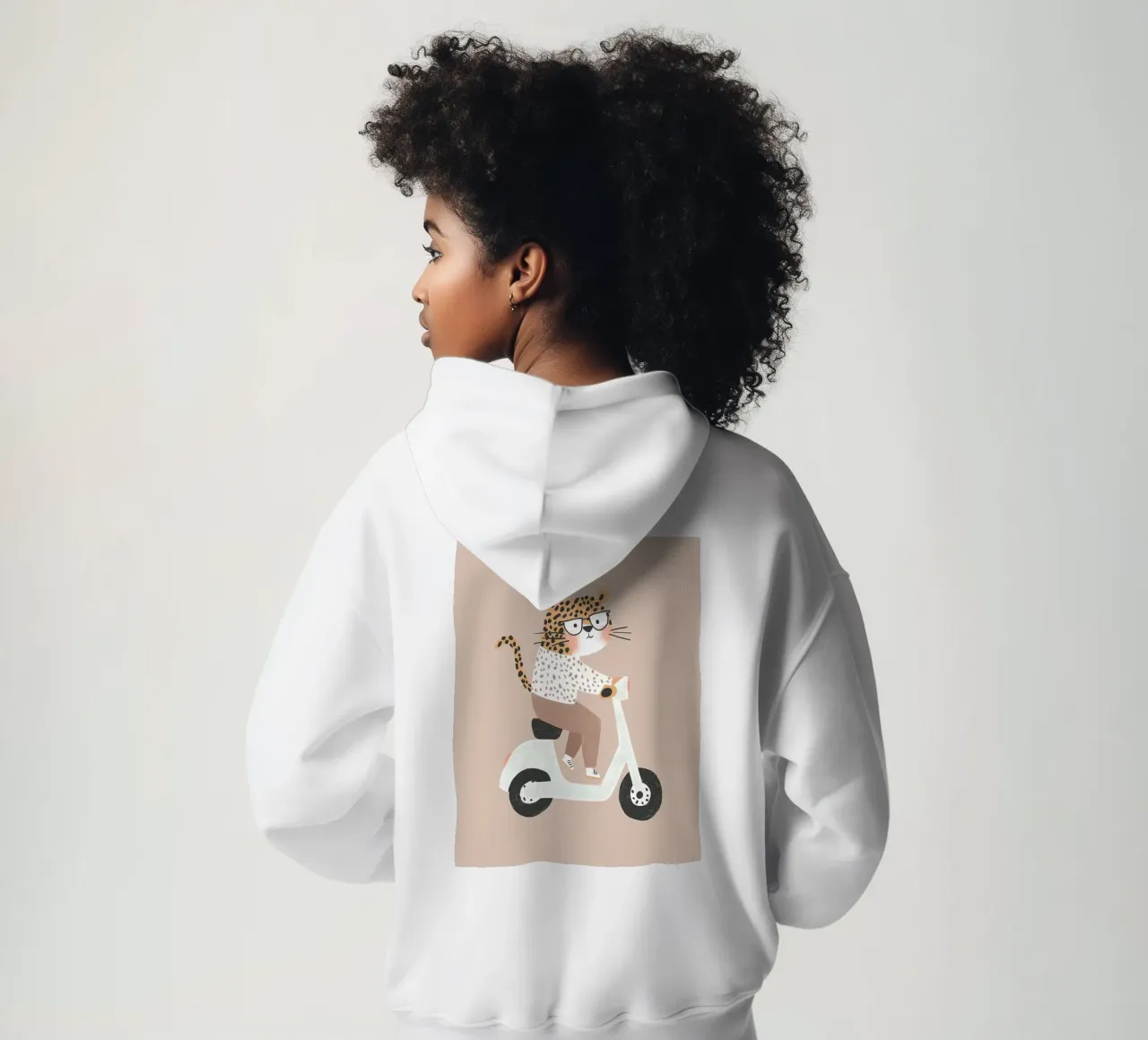 Ghepardo in scooter felpa con cappuccio da Littleleo