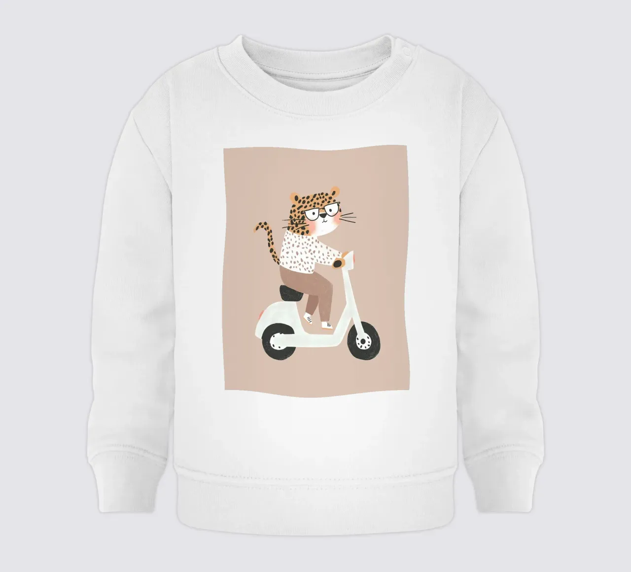 Ghepardo in scooter felpa neonato da Littleleo