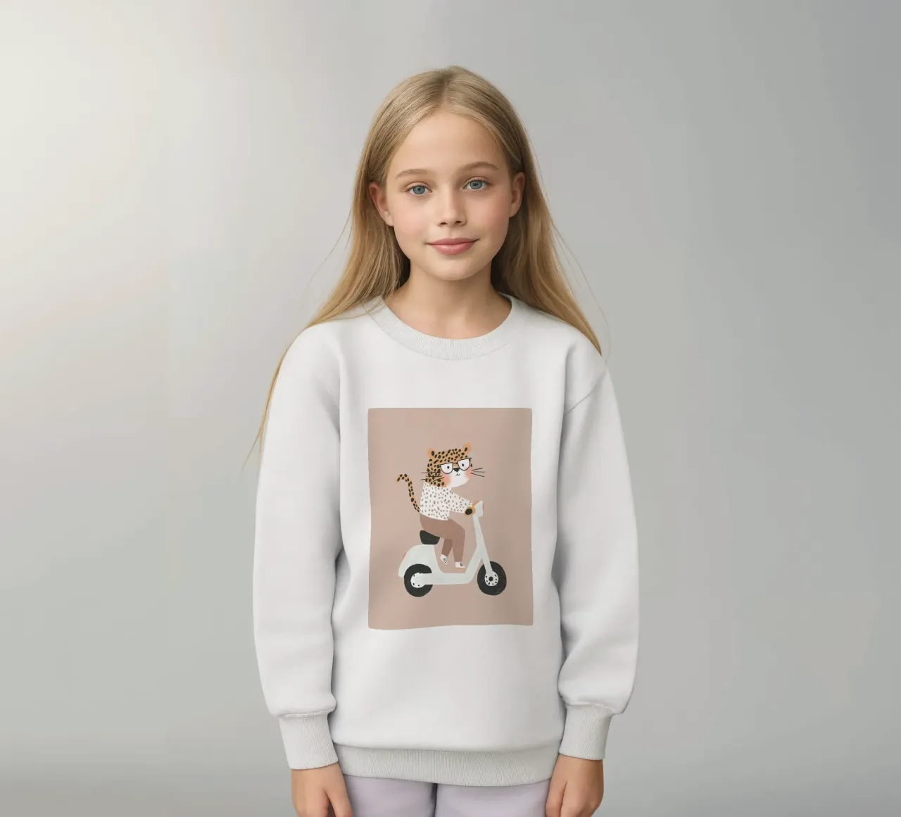 Ghepardo in scooter felpa bambino da Littleleo