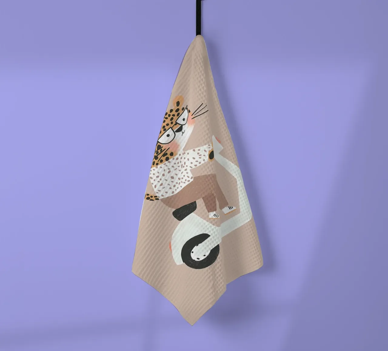 Ghepardo in scooter canovaccio da cucina da Littleleo