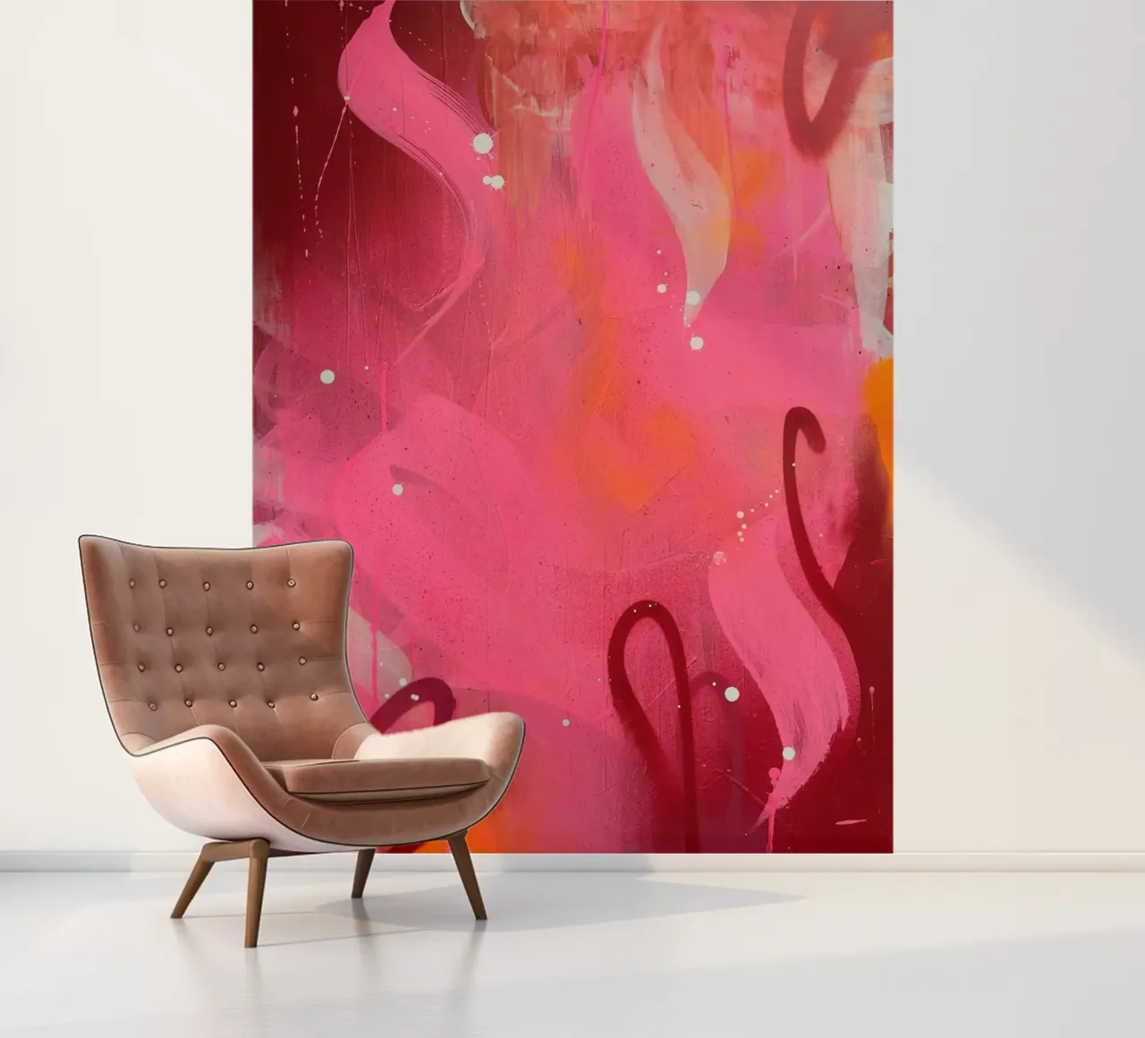 Pink Hell fotobehang van UrbanART