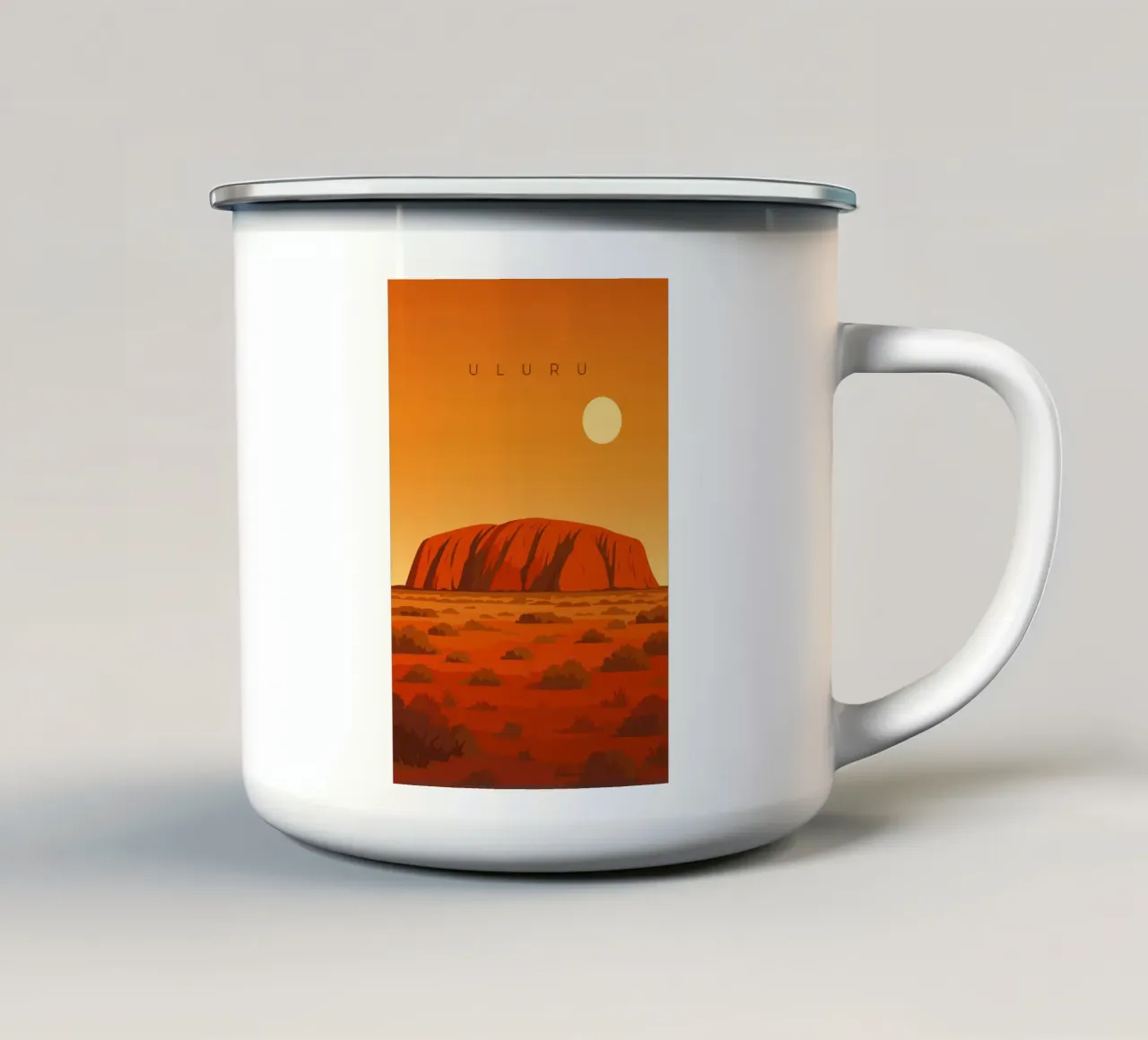 Uluru - Ayers Rock tazza in smalto da minimalist designs
