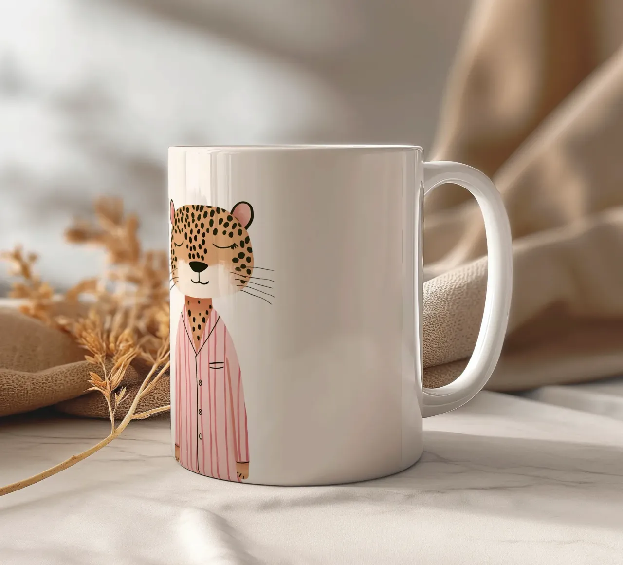 Ghepardo in pigiama tazza in ceramica da Littleleo