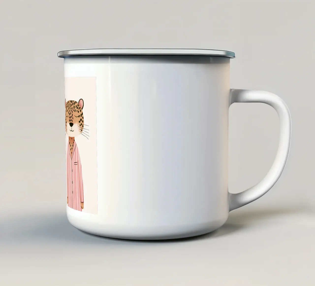 Ghepardo in pigiama tazza in smalto da Littleleo