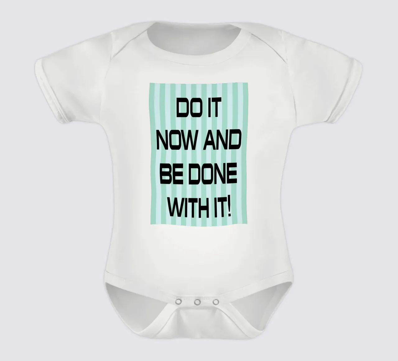 do it and be done with it short-sleeve baby romper by the gendels