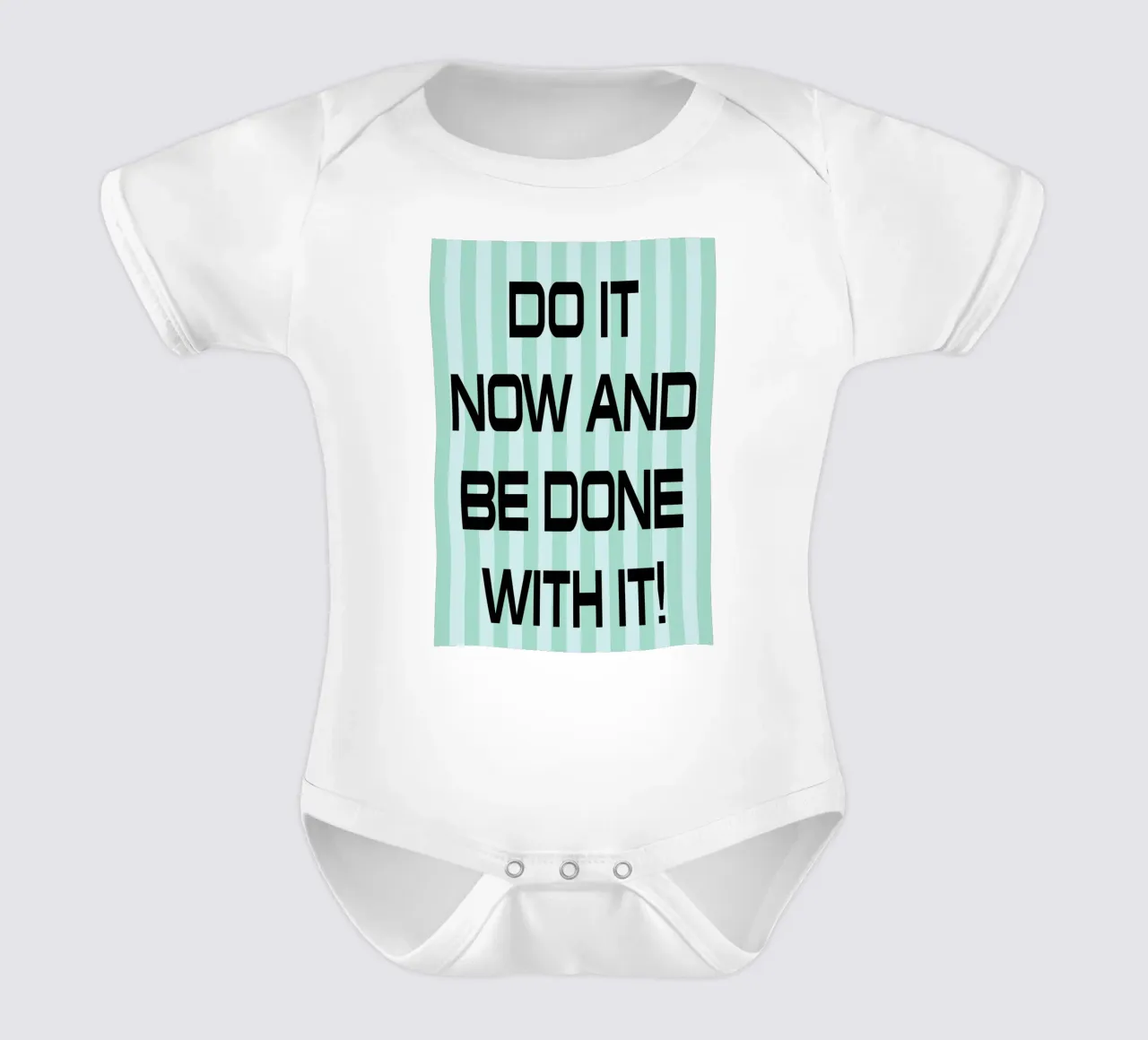 do it and be done with it short-sleeve baby romper by the gendels