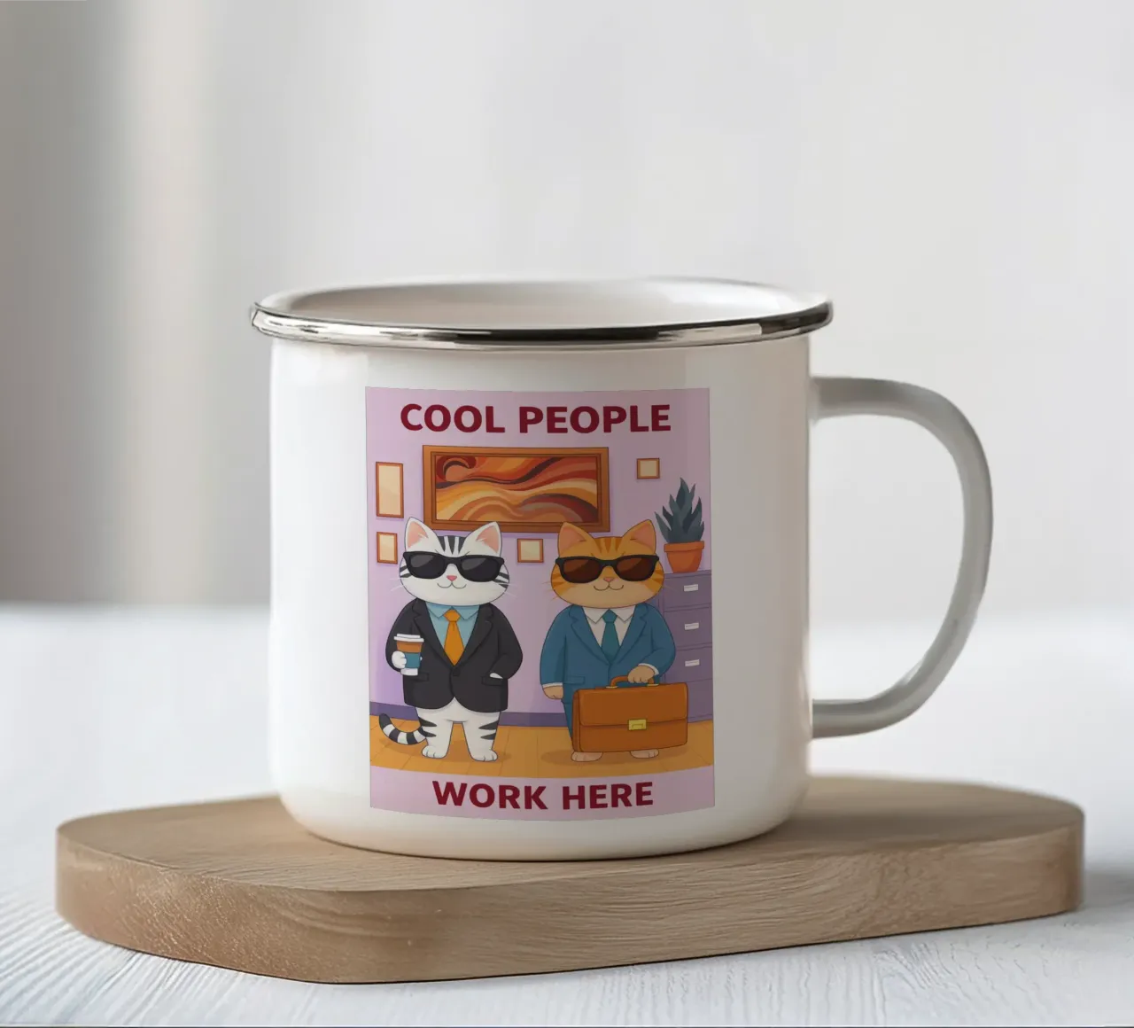 Qui lavorano persone in gamba tazza in smalto da the gendels