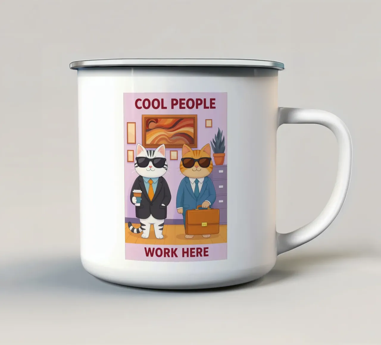 Qui lavorano persone in gamba tazza in smalto da the gendels