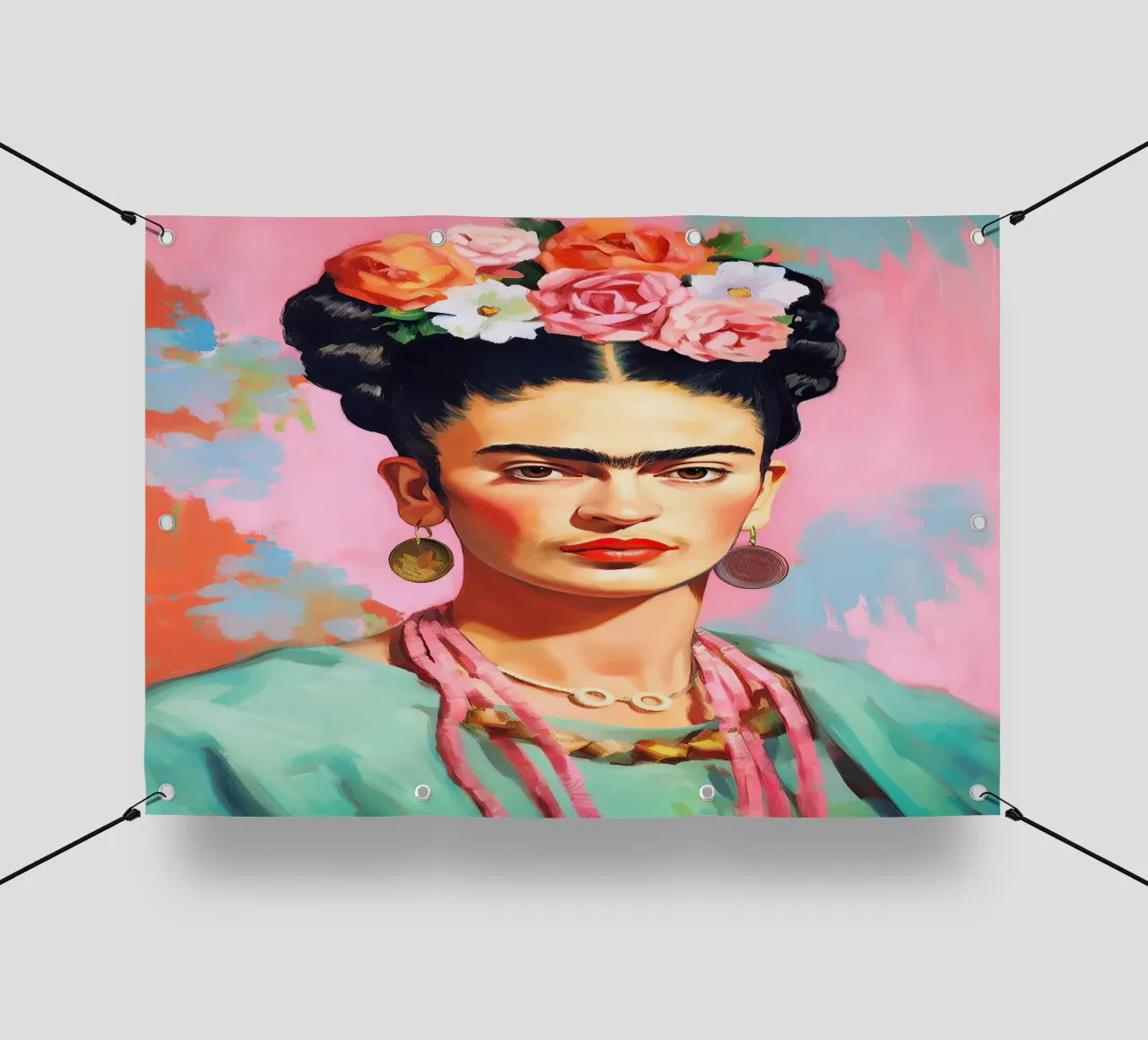 Frida Kahlo "Art of the Fearless" telo in pvc da Fantasias Florales