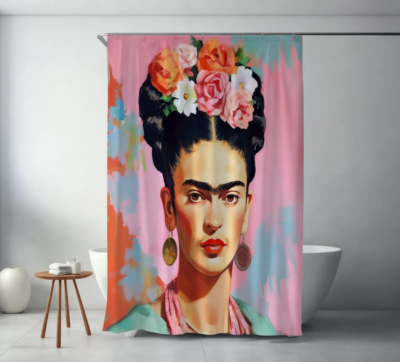Frida Kahlo "Art of the Fearless" tenda da doccia da Fantasias Florales