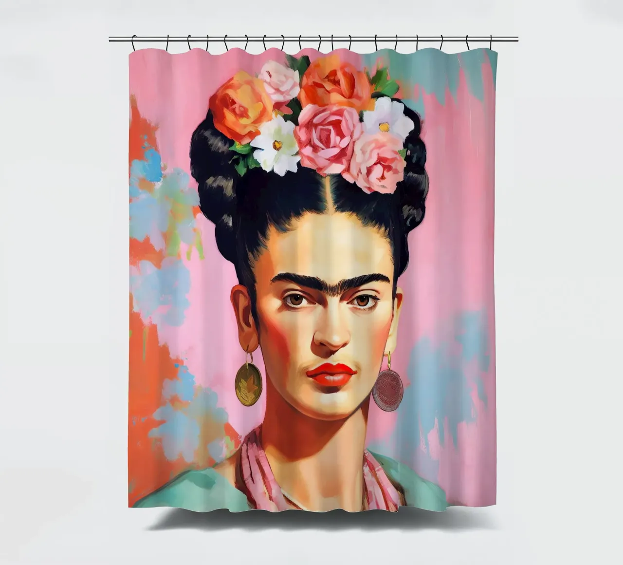 Frida Kahlo "Art of the Fearless" tenda da doccia da Fantasias Florales
