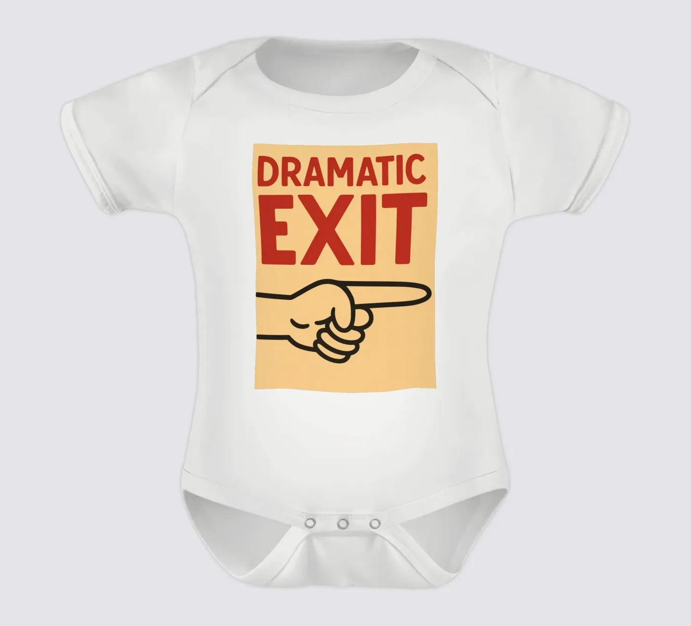 dramatic exit short-sleeve baby romper by the gendels