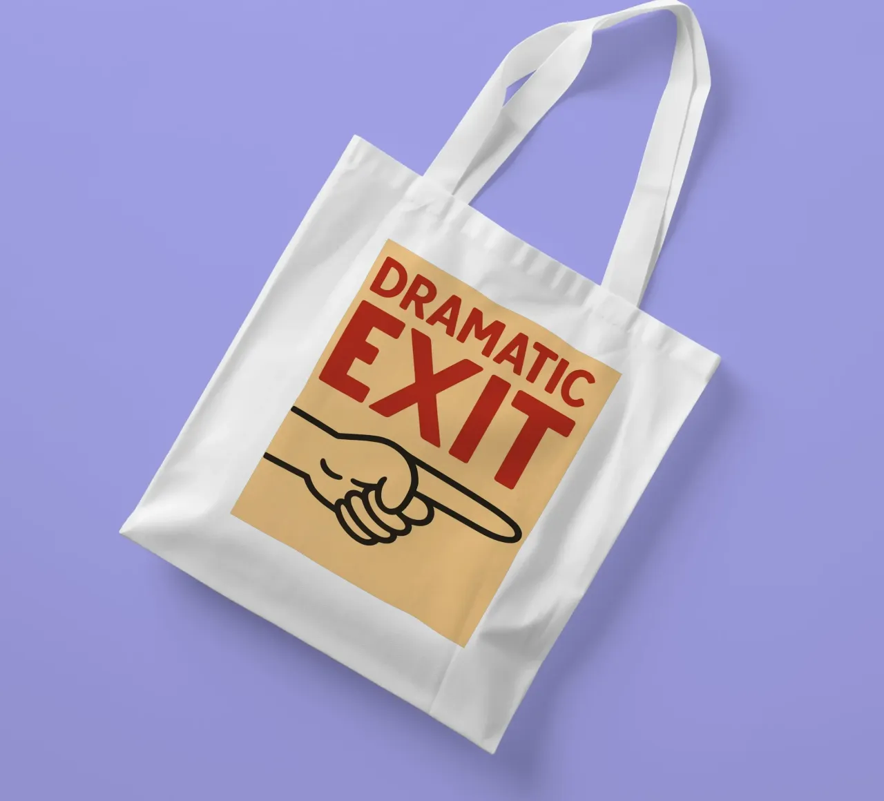 dramatic exit tote bag by the gendels