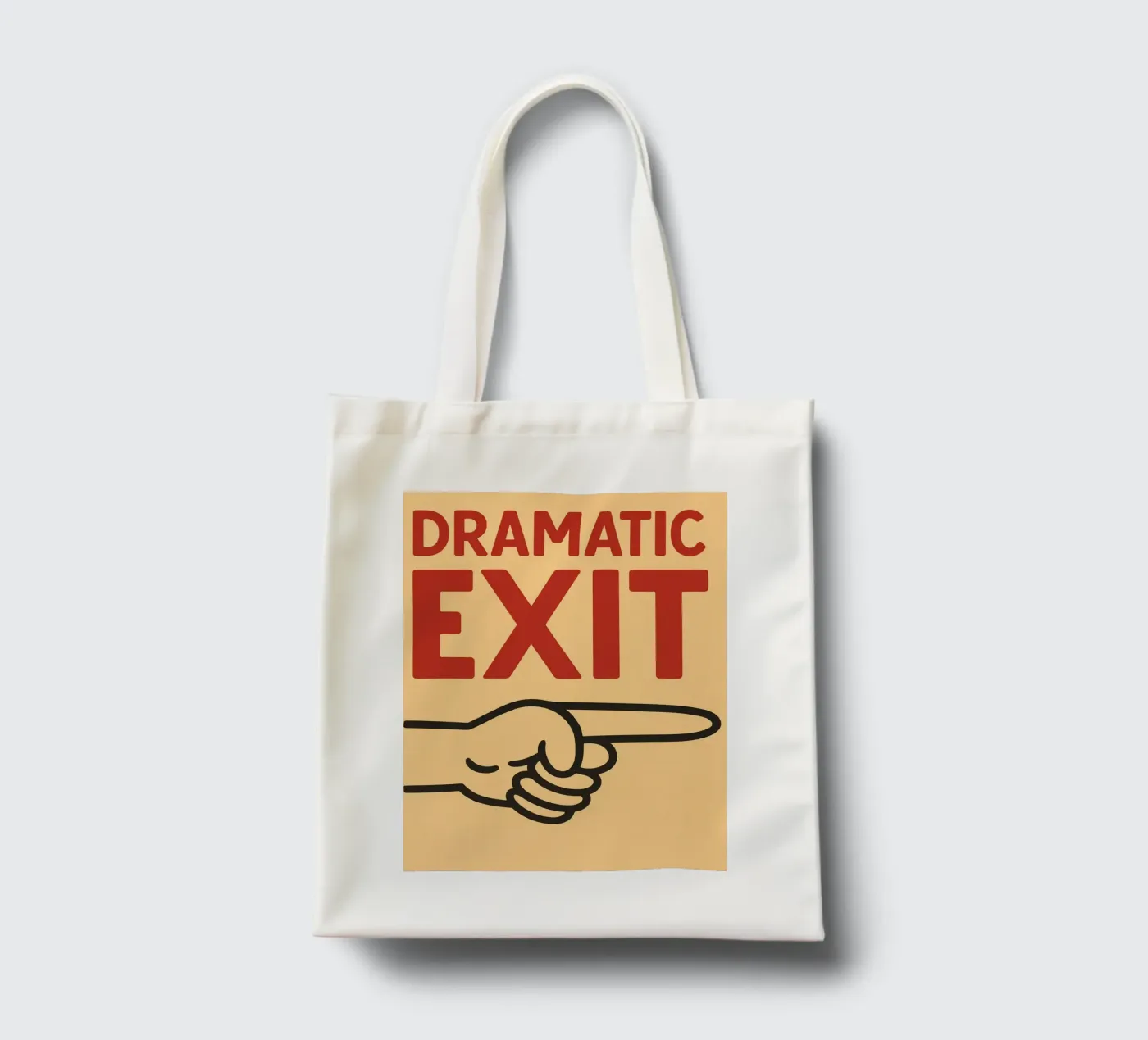 dramatic exit tote bag by the gendels