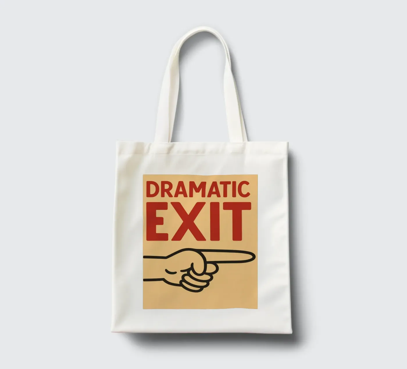 dramatic exit tote bag by the gendels
