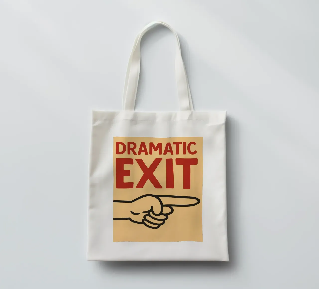 dramatic exit tote bag by the gendels