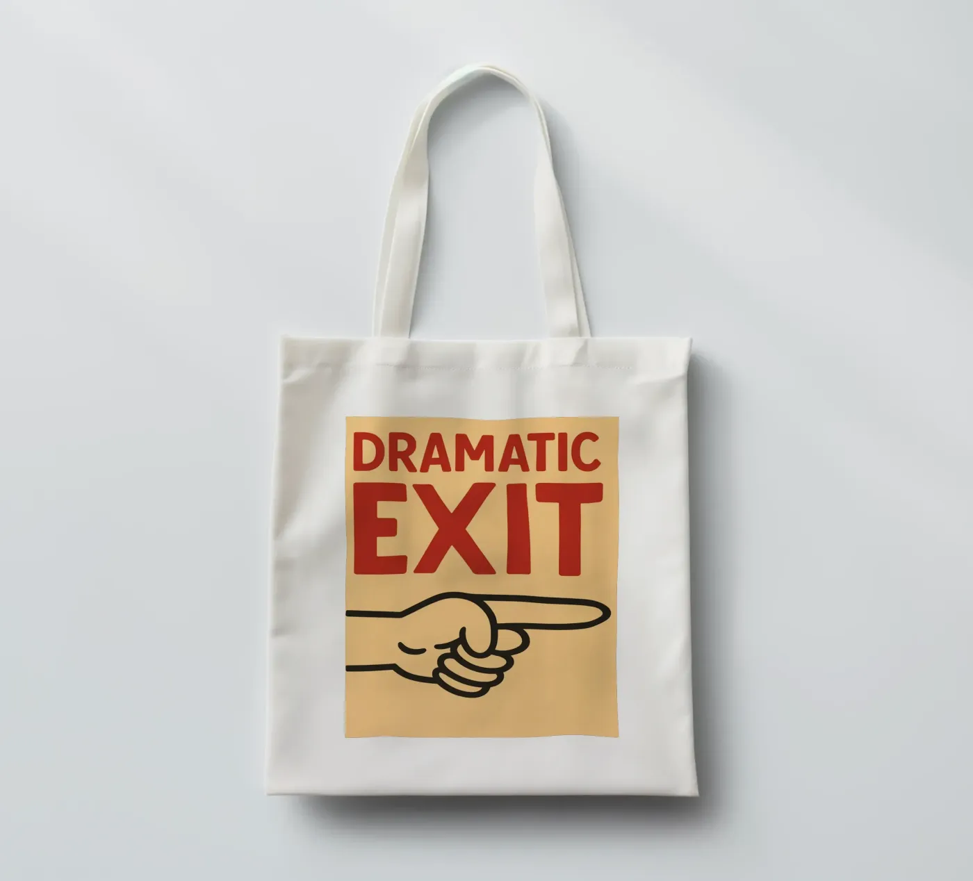 dramatic exit tote bag by the gendels