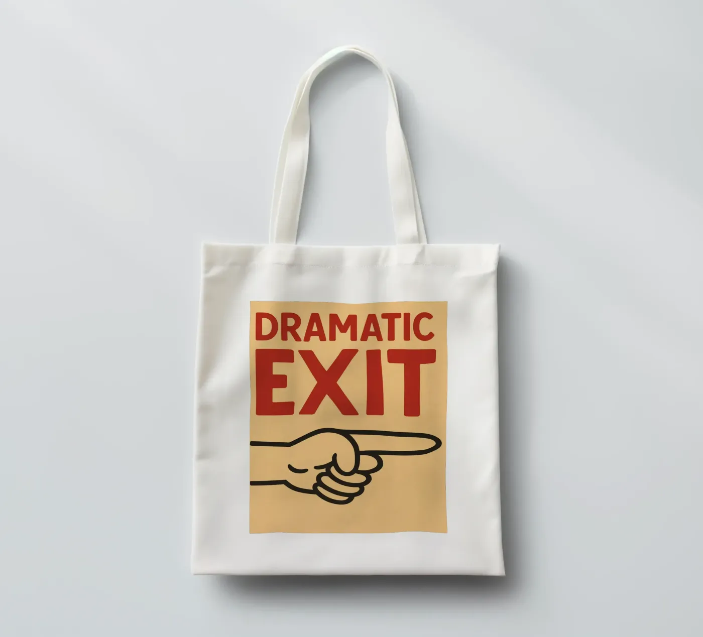 dramatic exit tote bag by the gendels