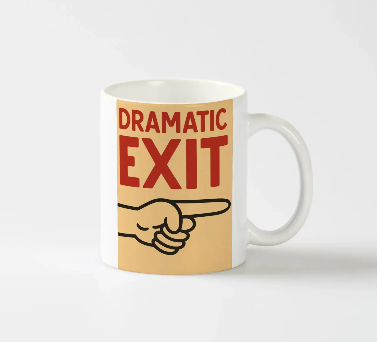 dramatic exit ceramic mug by the gendels