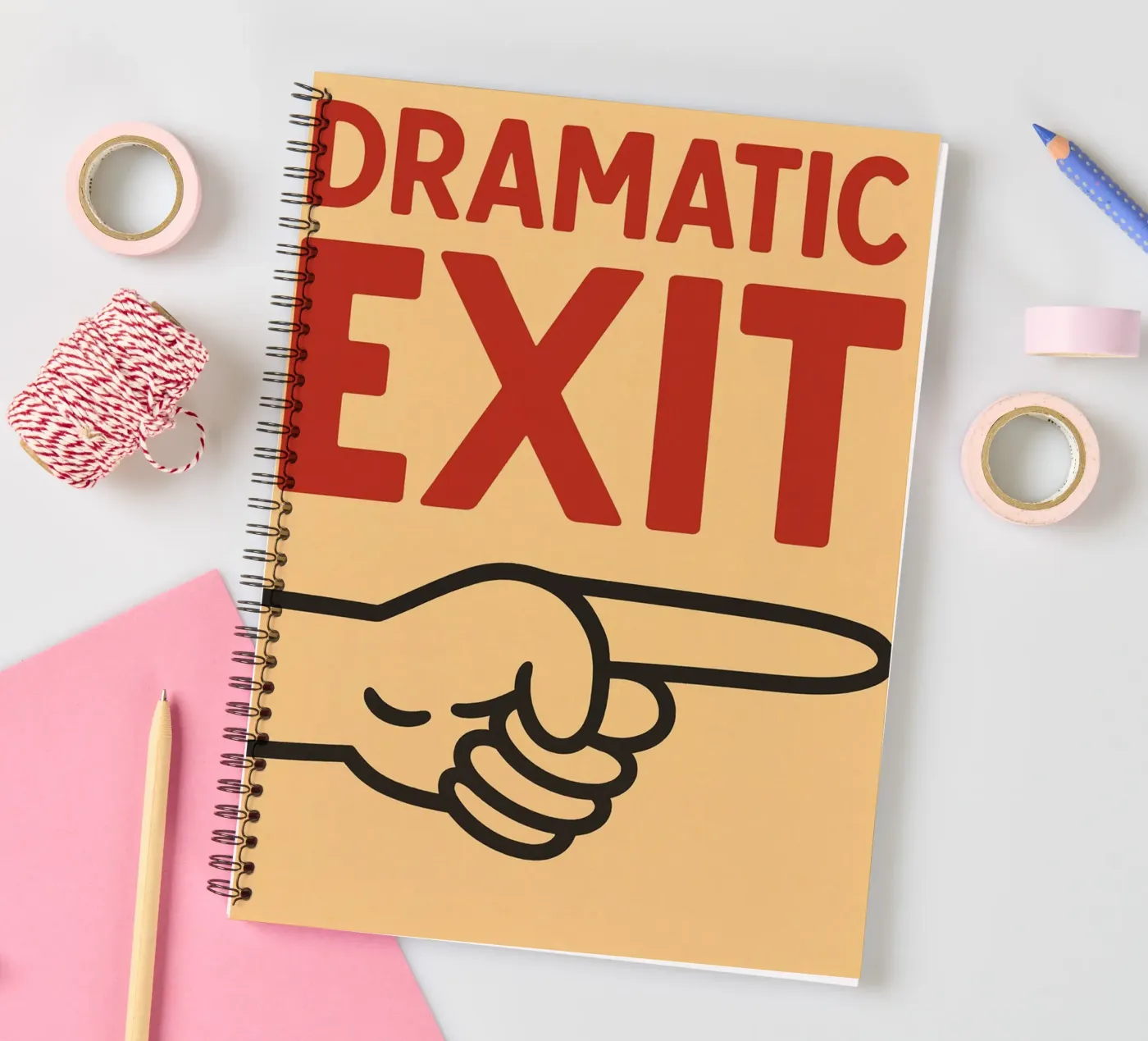 dramatic exit spiral notebook by the gendels