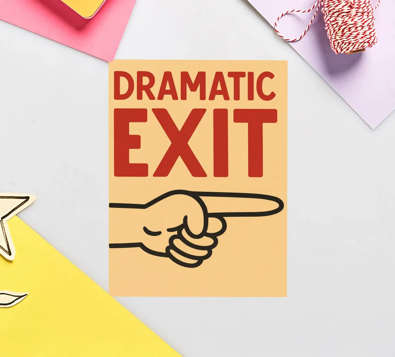 dramatic exit sticker by the gendels