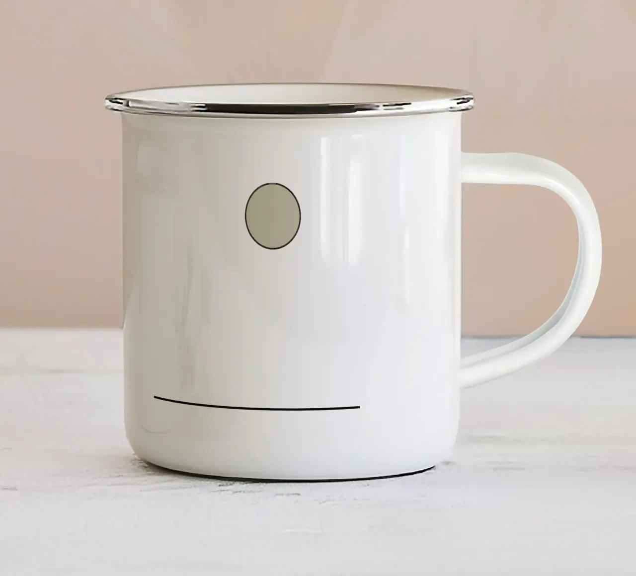 Sole minimalista sul mare Line art con sole tazza in smalto da Bold & Simple