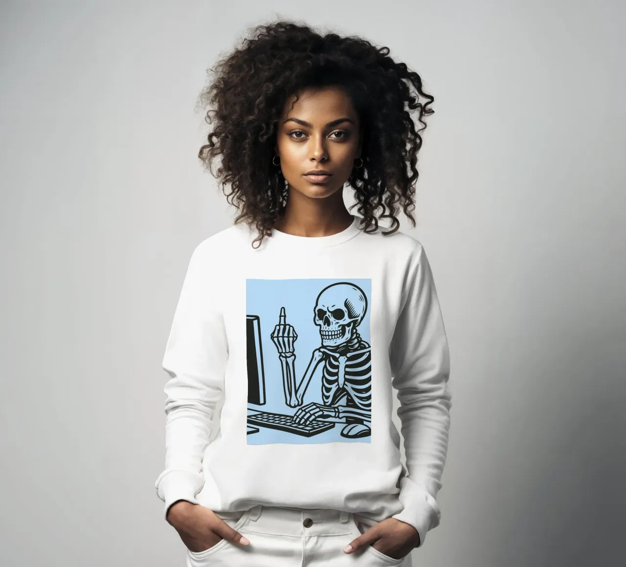 skeleton office sweatshirt by the gendels
