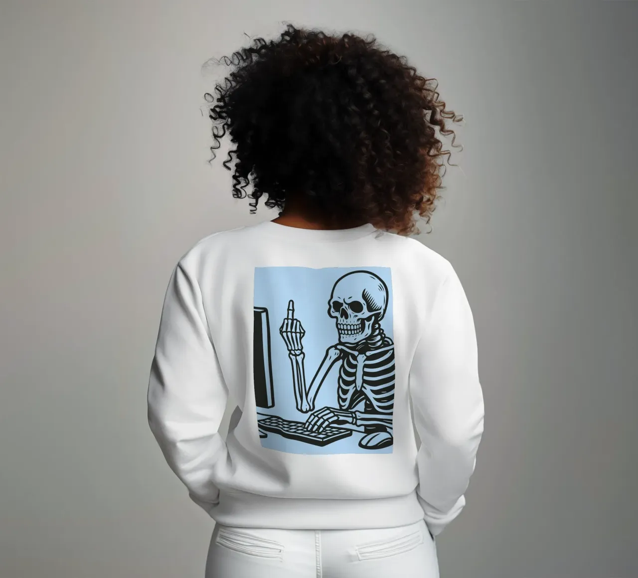 skeleton office sweatshirt by the gendels