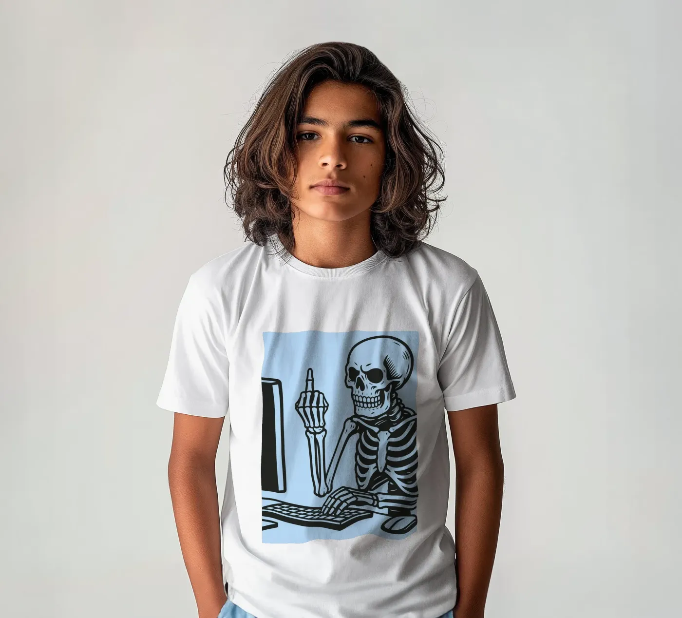 ufficio scheletro t-shirt bambini da the gendels