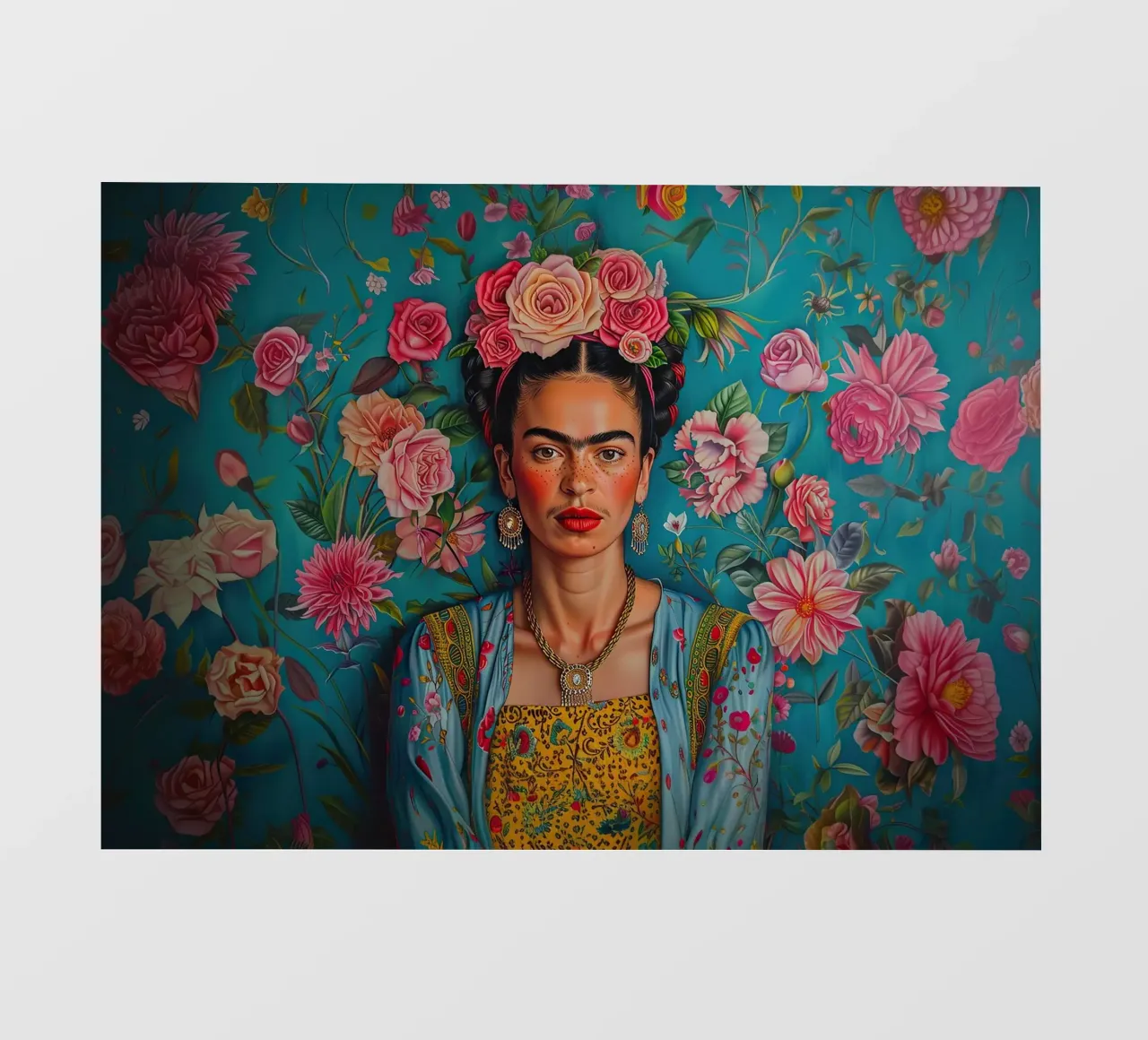 Frida Kahlo "Strength and Sensibility" telo in pvc da Fantasias Florales