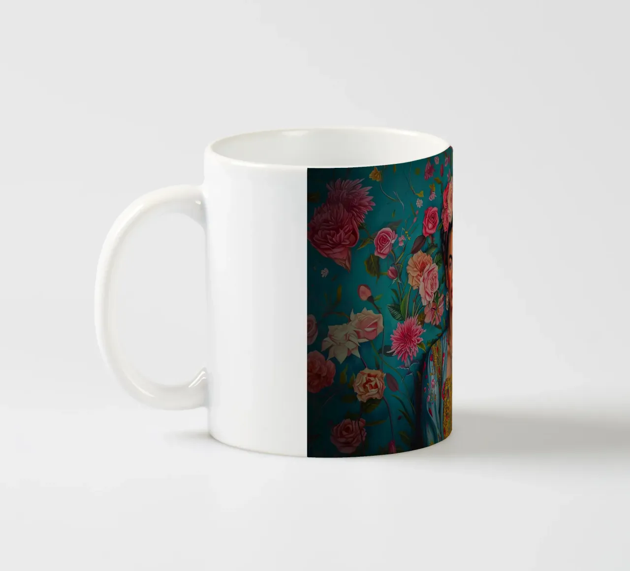 Frida Kahlo "Strength and Sensibility" tazza in ceramica da Fantasias Florales