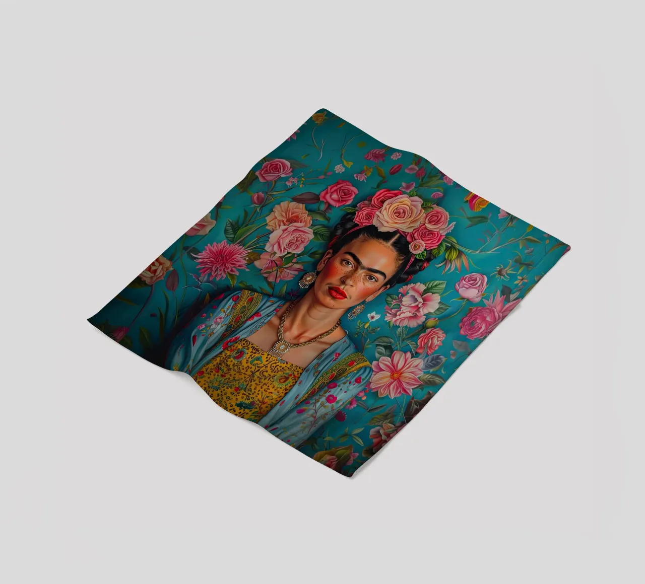 Frida Kahlo "Strength and Sensibility" coperta in pile da Fantasias Florales