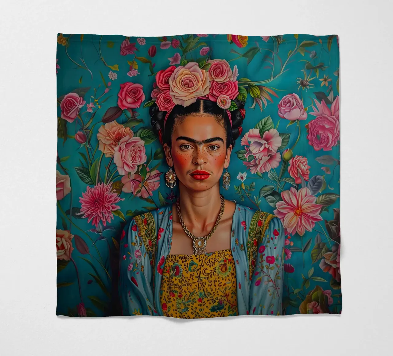 Frida Kahlo "Strength and Sensibility" coperta in pile da Fantasias Florales