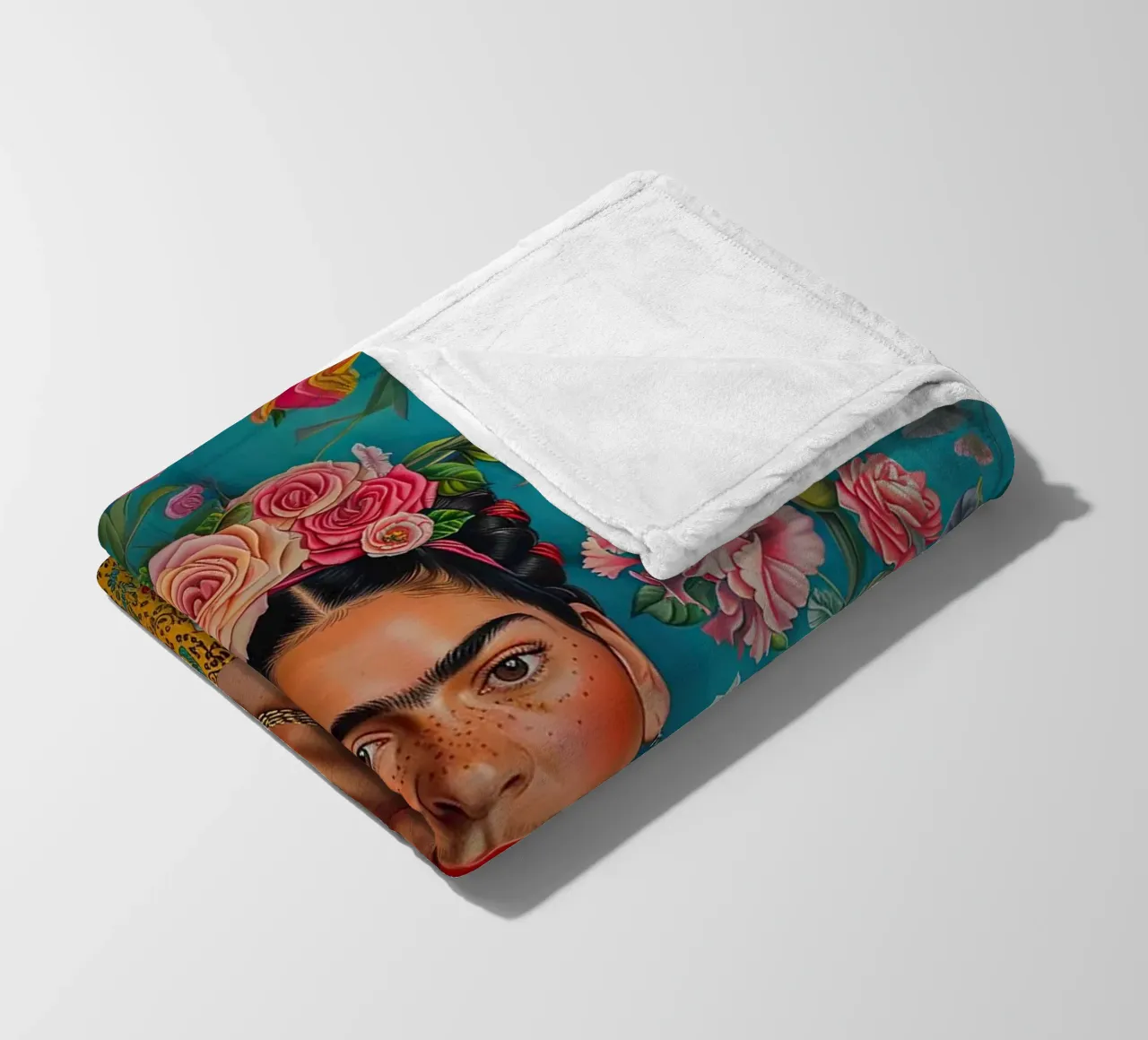 Frida Kahlo "Strength and Sensibility" coperta in pile da Fantasias Florales