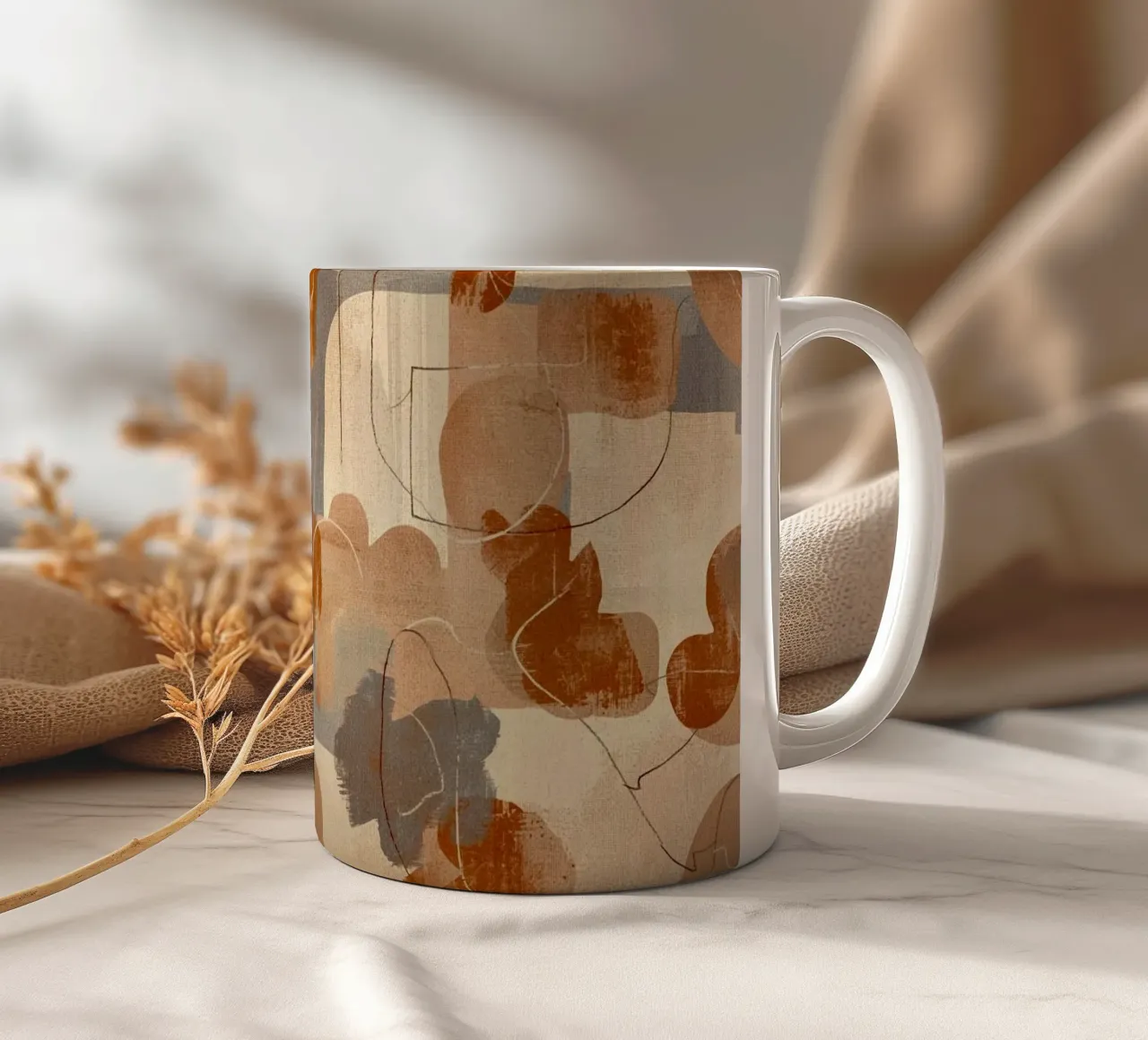 Abstract Botanical Art Deco Pattern tazza in ceramica da AzStore11