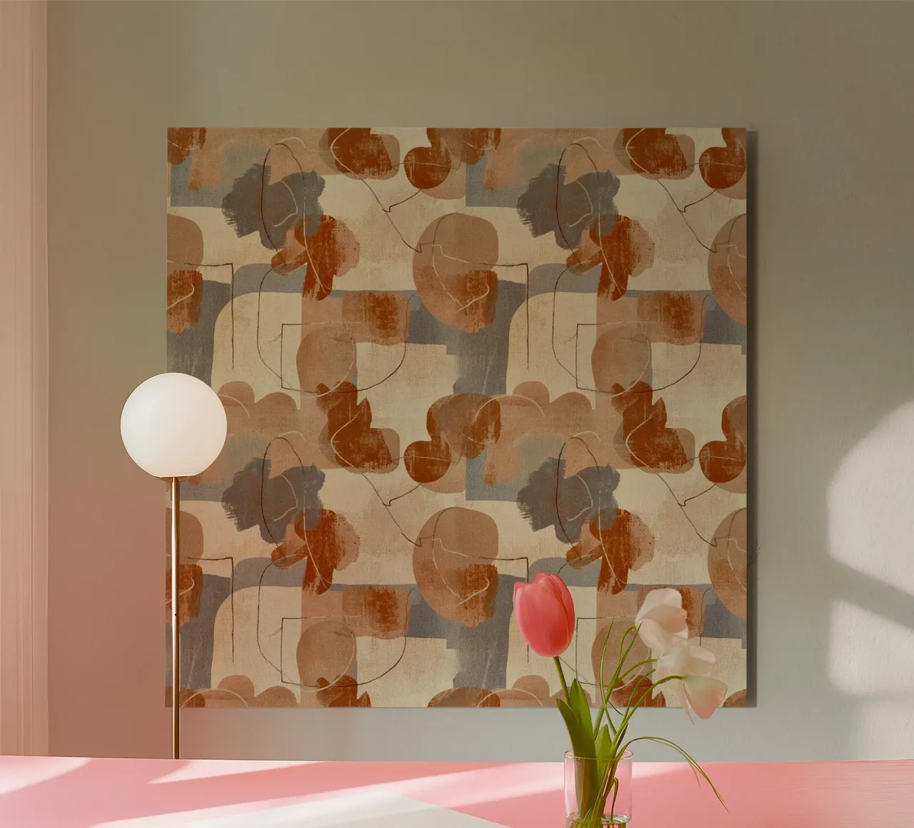 Abstract Botanical Art Deco Pattern alluminio dibond da AzStore11