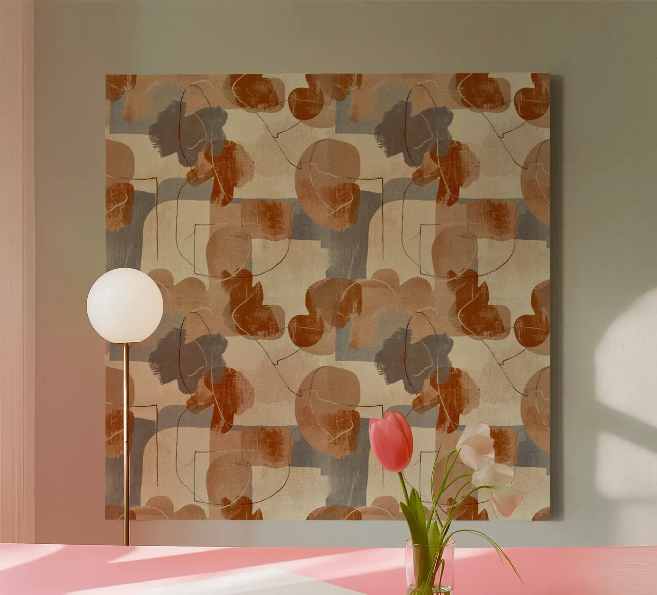 Abstract Botanical Art Deco Pattern tela da AzStore11