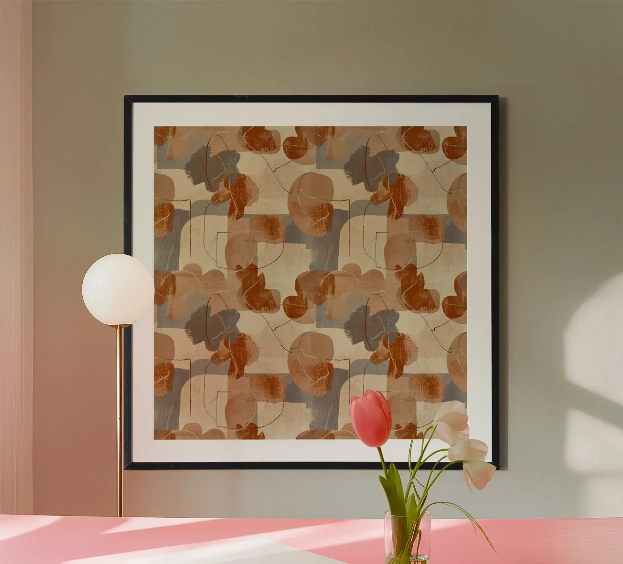 Abstract Botanical Art Deco Pattern carta hahnemühle da AzStore11