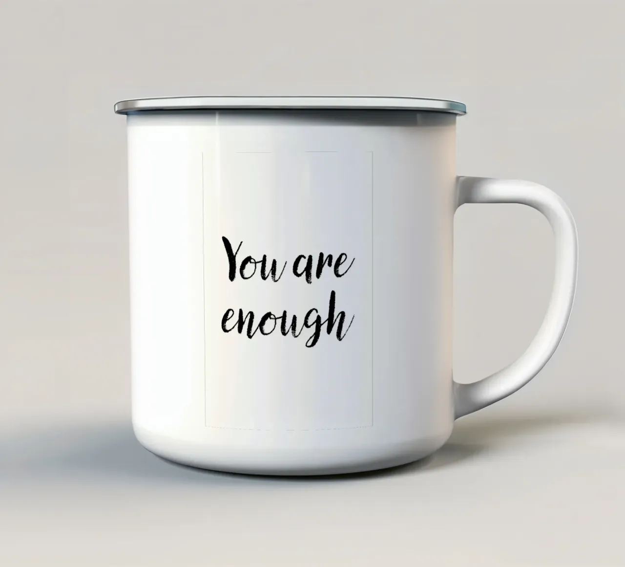 Sei sufficiente 1 tipografia tazza in smalto da The Type Club Tokyo