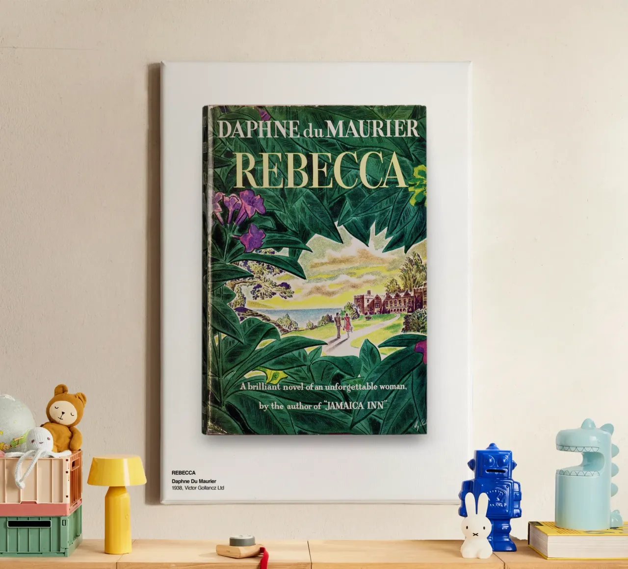 Rebecca by Daphne Du Maurier - First Edition Cover Print canvas with Floater frame by MissLiterarty