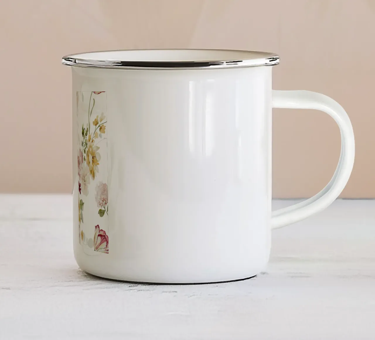 Poster acquerello botanico luminoso tazza in smalto da Flower Paradise