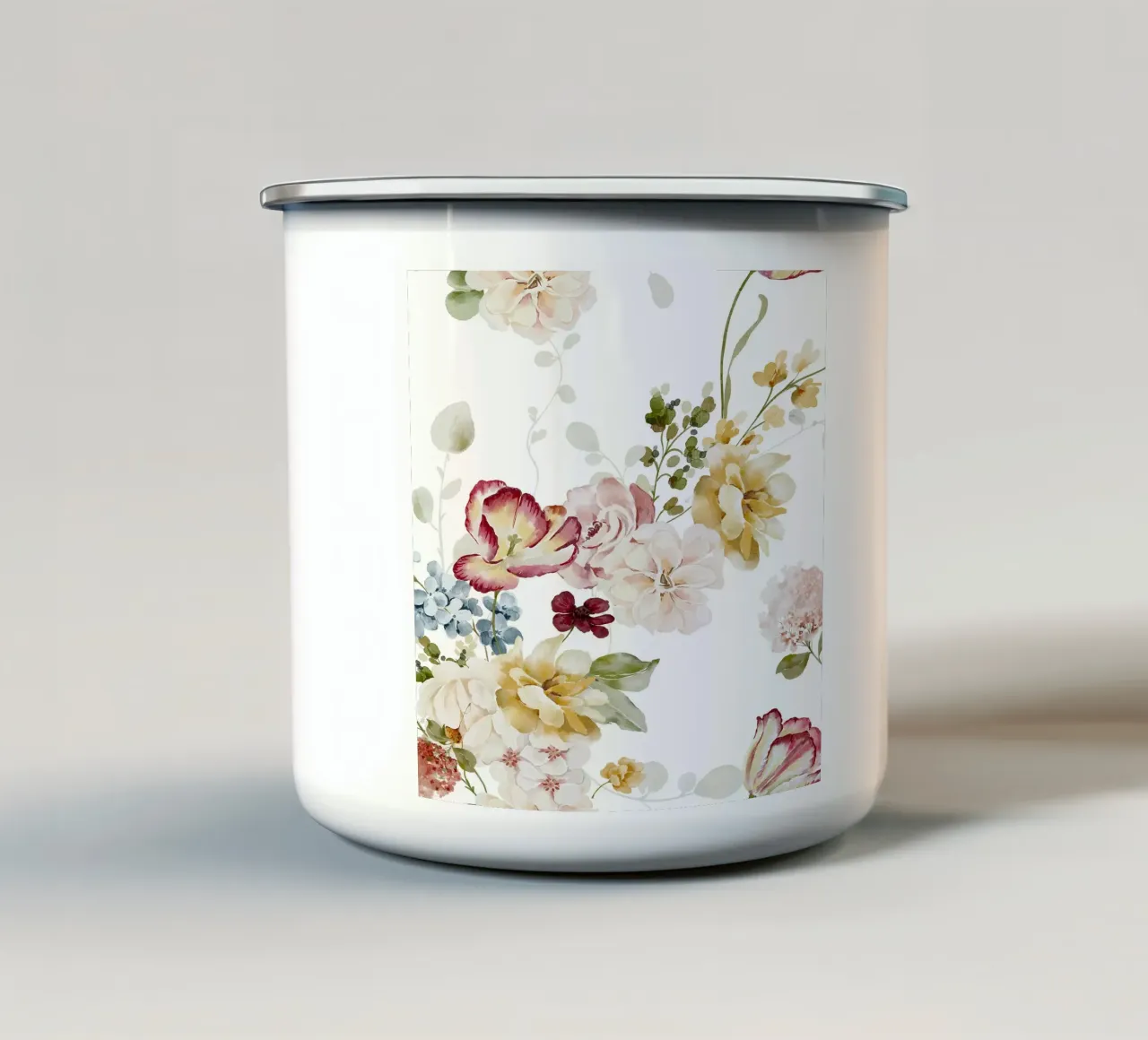 Poster acquerello botanico luminoso tazza in smalto da Flower Paradise